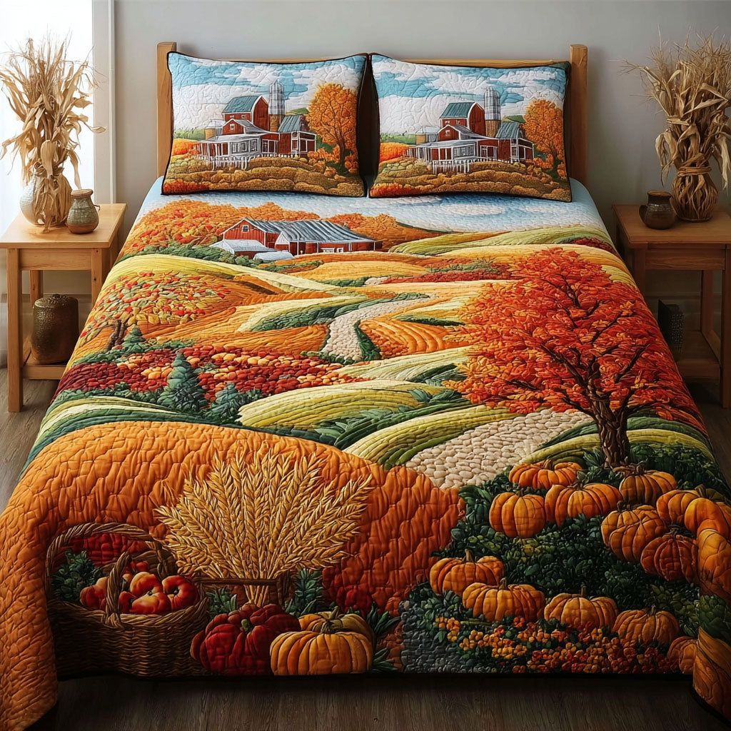 Sunset Floral Glory Quilted Bedding Set Best Bed Sheet Set Best Autumn Gifts