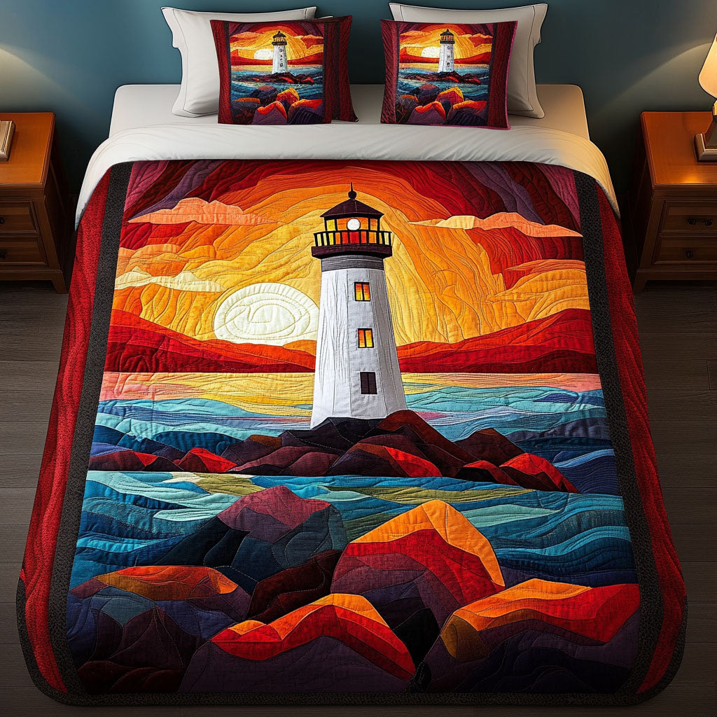 Sunset Glow Quilted Bedding Set Soft and Cozy Bedding Set for Comfortable Sleep