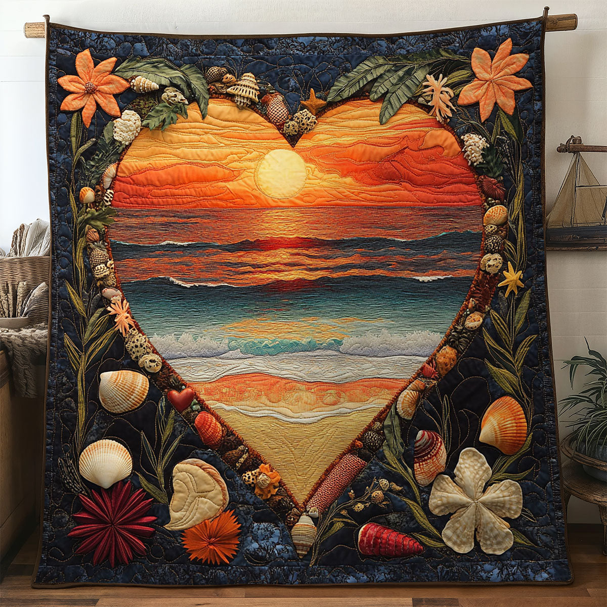 Sunset Heartline Quilted Blanket Throws And Blankets Presents For Grown Up Daughters