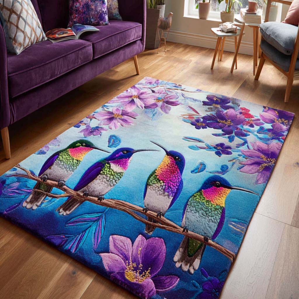 Sunset Hummingbird Area Rug  Living Room Rugs Christmas Gifts For Grandparents