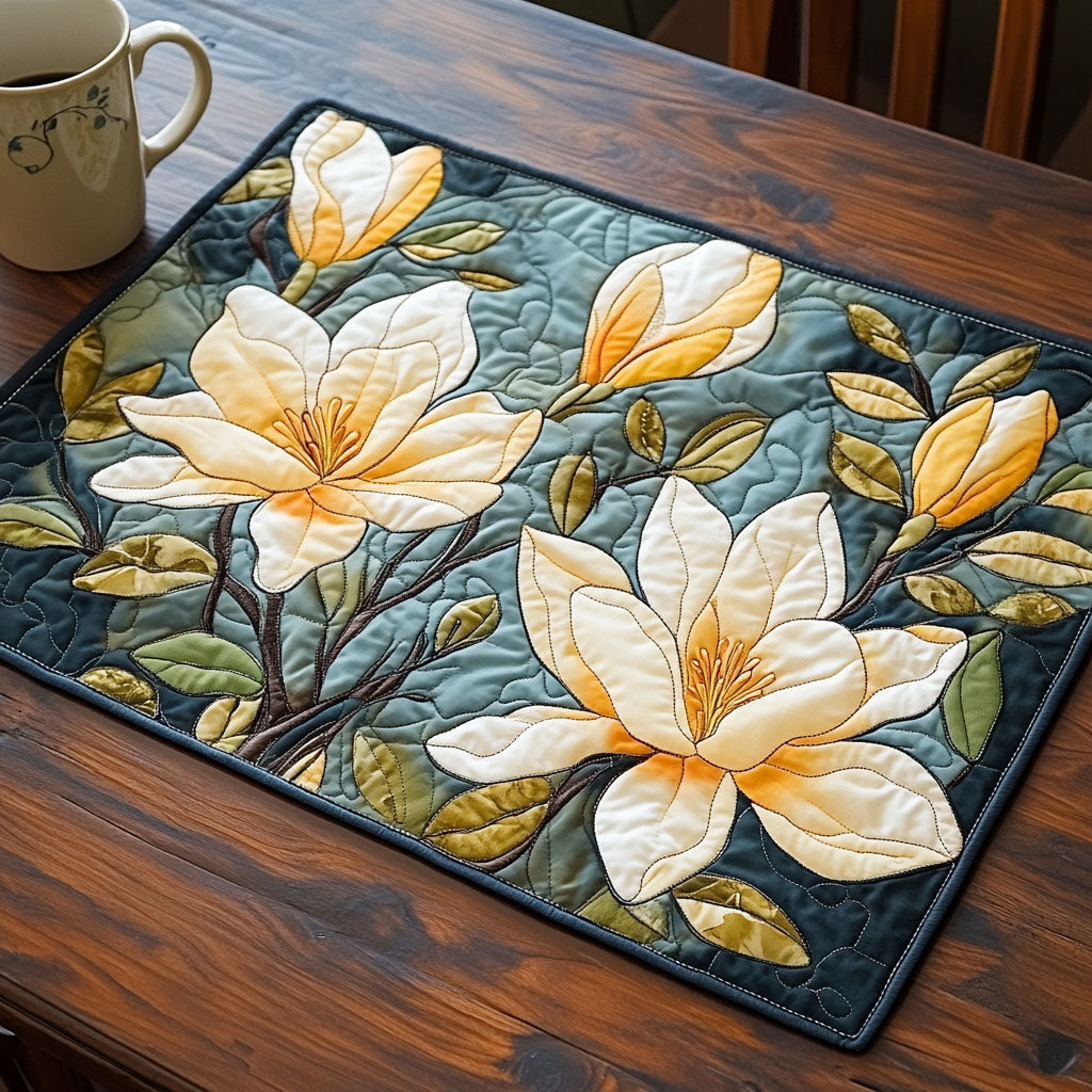 Sunset Magnolia Quilted Placemat Dining Room Decor Blanket With Sunflowers