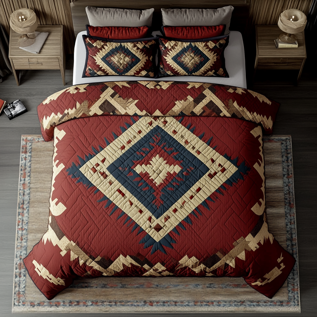 Sunset Mesa Quilted Bedding Set Bedroom Decor Ideas Native American Gifts For Her