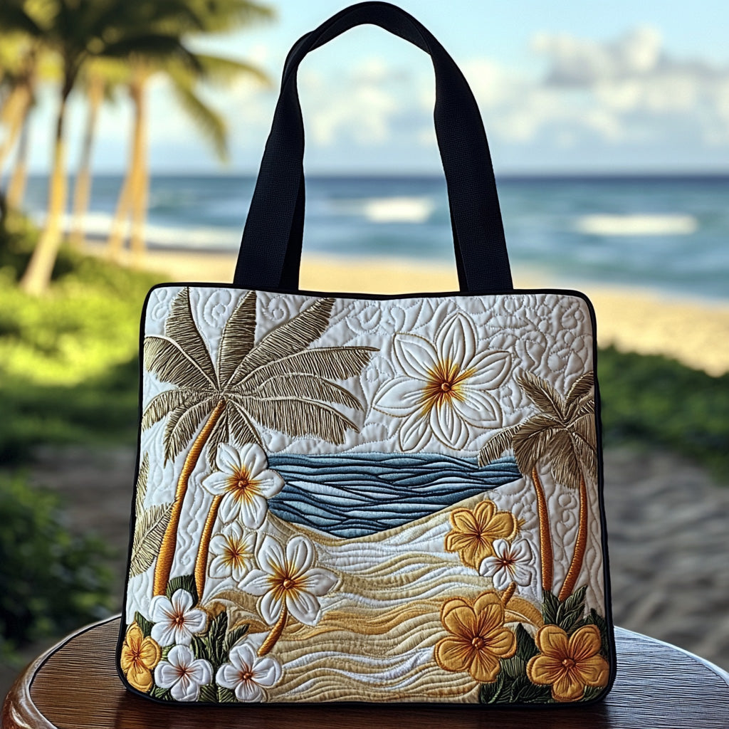 Sunset Plumeria Quilted Tote Bag Christmas Ideas For Wife