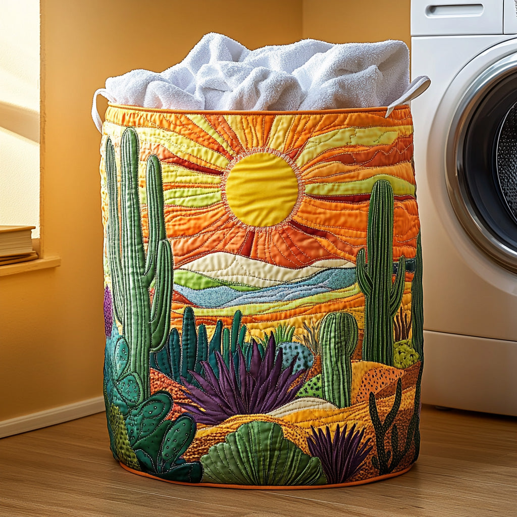 Sunset Prickly Quilted Laundry Basket Great Idea For New Home