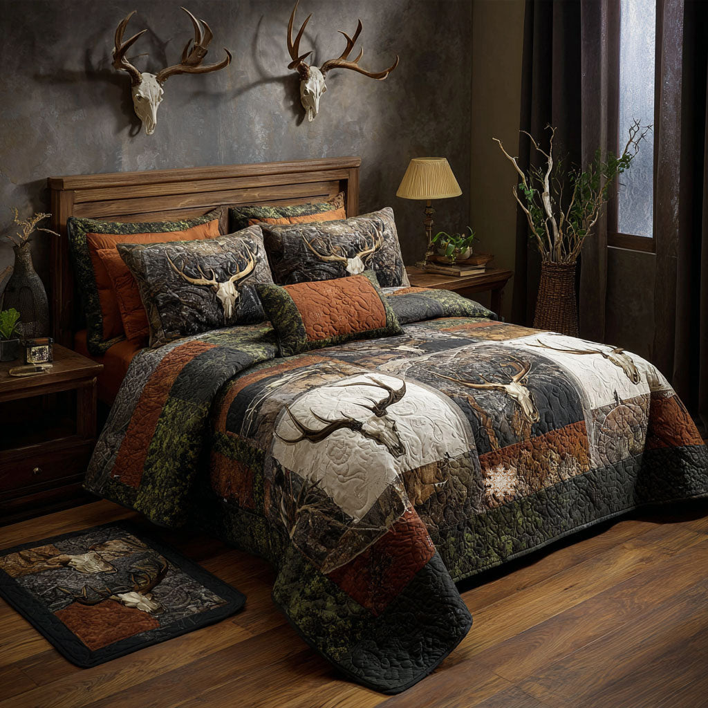 Sunset Pursuit Quilted Bedding Set Nature Outdoor Bedroom Decor Gift For Nature Lovers