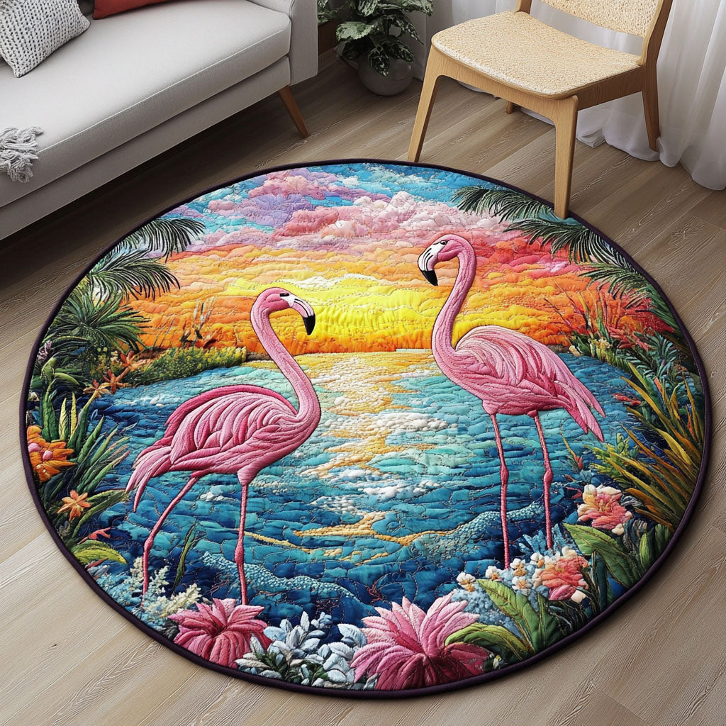 Sunset Quilted Round Mat Foyer Christmas Decor Fall Autumn Gifts For Her