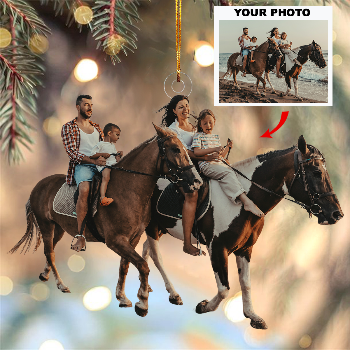 Sunset Ride Personalized Photo Mica Ornament Gift For Family Family Members
