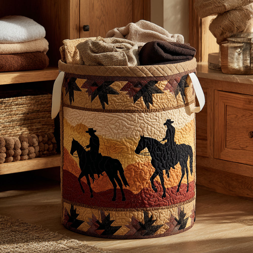 Sunset Riders Quilted Laundry Basket Best Quilted Laundry Basket Gift for Friends and Family