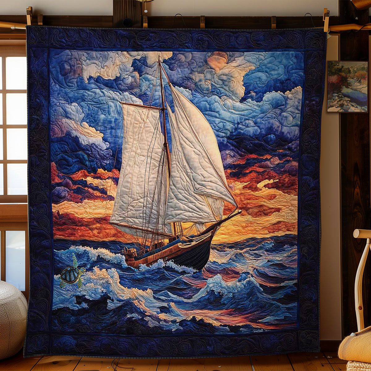 Sunset Sail Christmas Throw Blanket Special Present For Dad