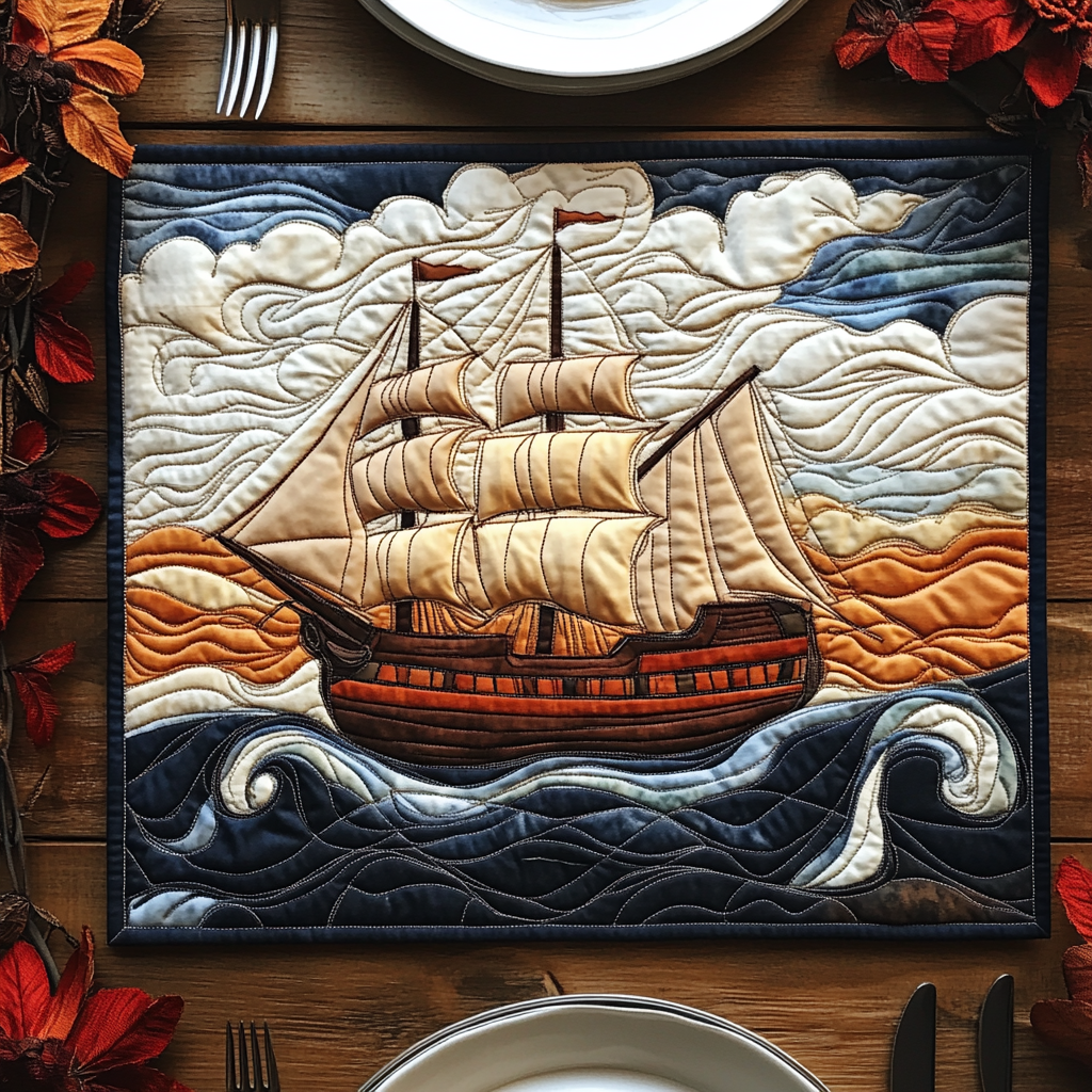 Sunset Sails Quilted Place Mat Christmas House Decor Best Gifts For Beach Goers