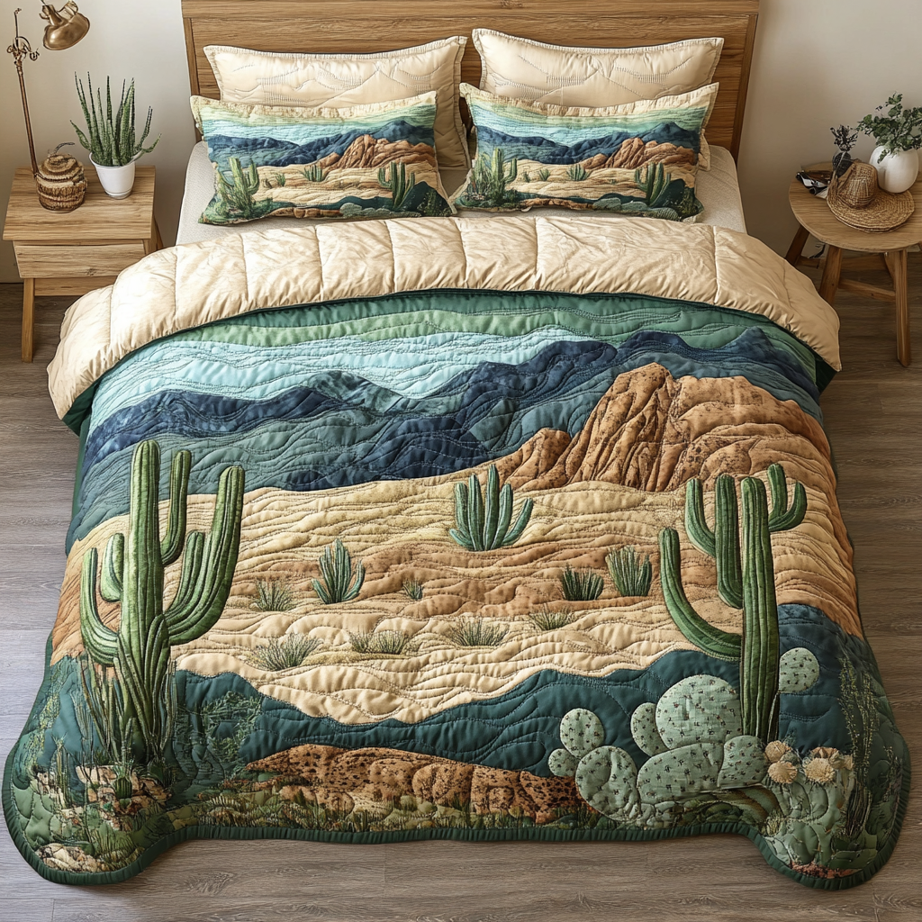 Sunset Sands Quilted Bedding Set Best Bedding Gift for Holiday Season 2025
