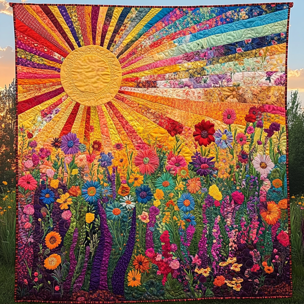 Sunset Serenity Quilted Blanket Best Couch Throw Blanket Gifts For Someone Who Loves Nature