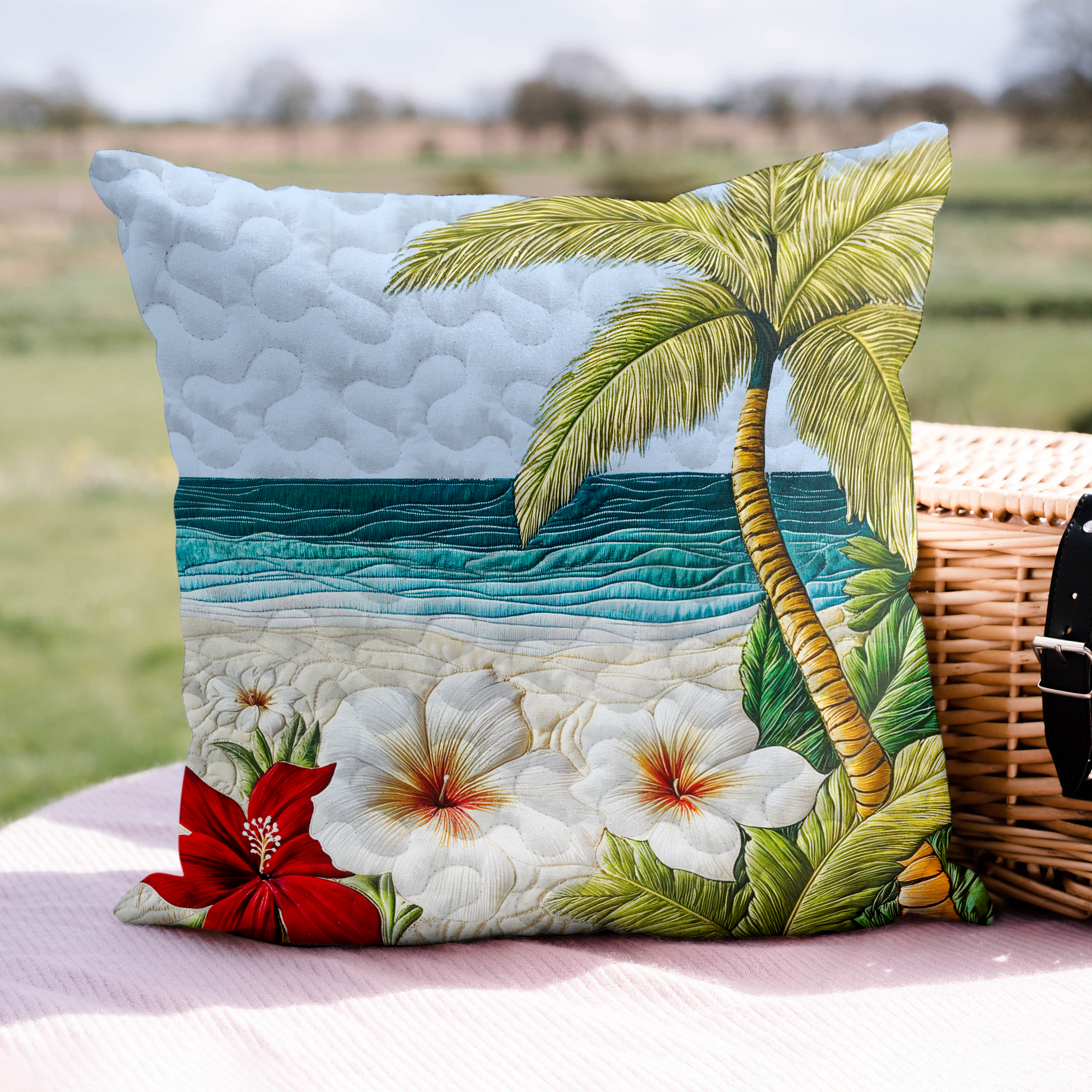 Sunset Serenity Quilted Pillow Case Best Throw Pillow Covers Unique Gifts For Ocean Lovers