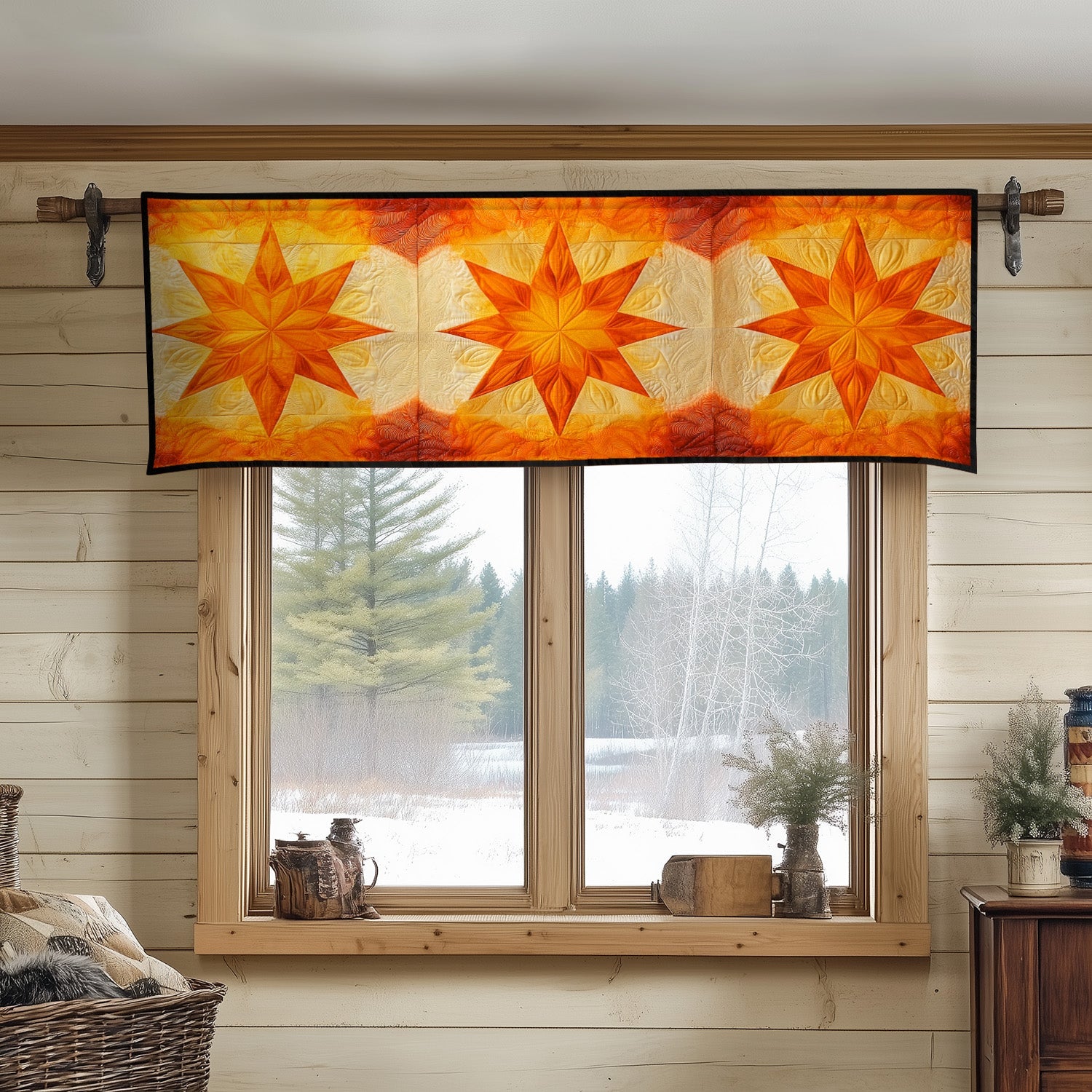Sunset Starburst Quilted Valance Dining Room Decor Christmas Gift Ideas 2025