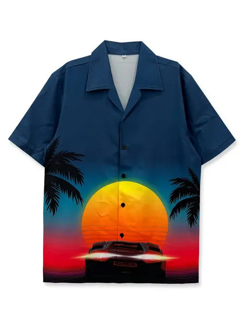 Sunset Strip Hawaiian Shirt Classic Style Sunset Scence Shirt Cool Gifts For Boyfriend