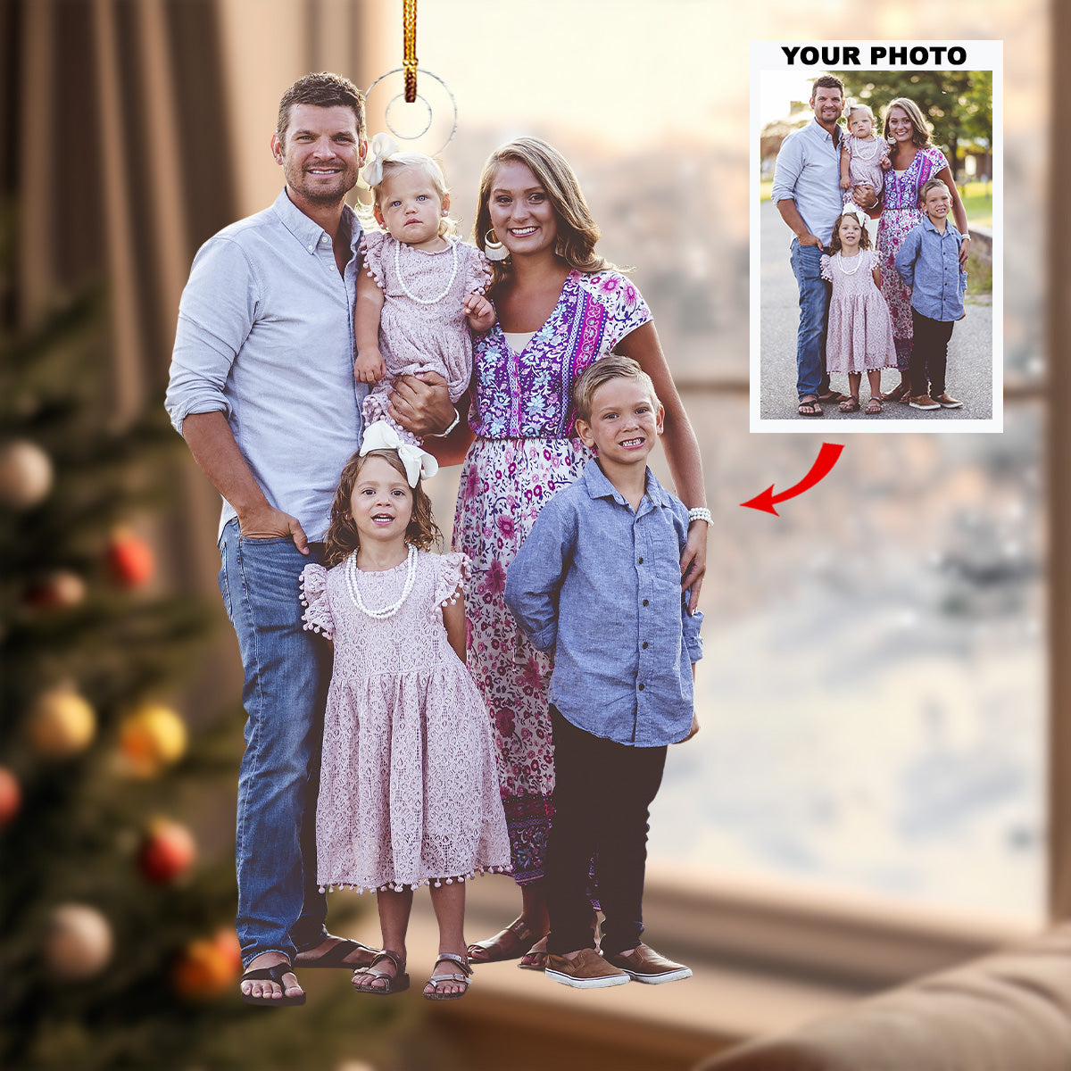 Sunset Stroll Personalized Photo Mica Ornament Gift For Family Family Members