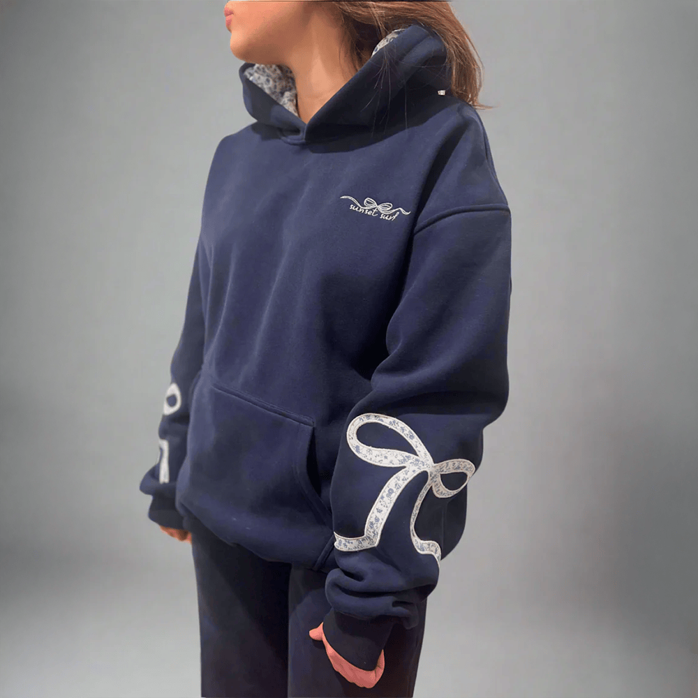 Sunset Surf Hoodie Printed Coastal Bow Hoodie Sunset Surf Merch Best Gifts For Wife