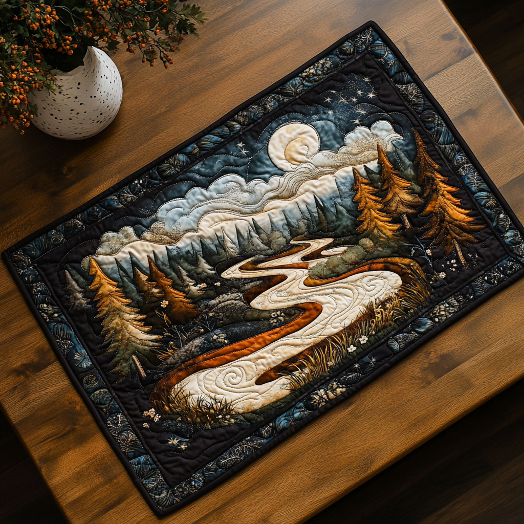 Sunset Symphony Quilted Place Mat Dining Table Accessories Forest Themed Gifts