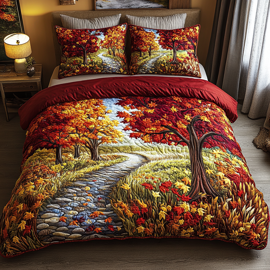 Sunset Trail Quilted Bedding Set Bed Decor Ideas Gift For Mid Autumn Festival