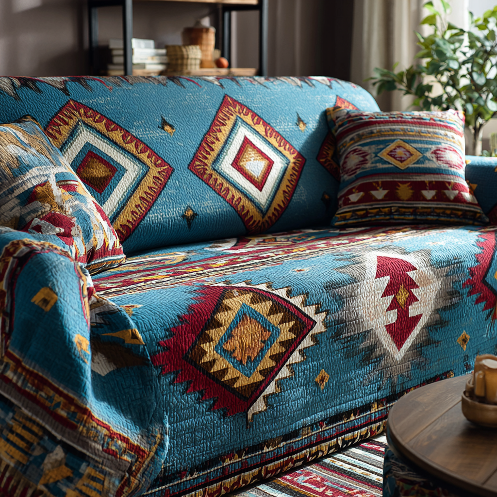 Sunset Trail Quilted Sofa Cover Living Room Decor Gifts For Grandma