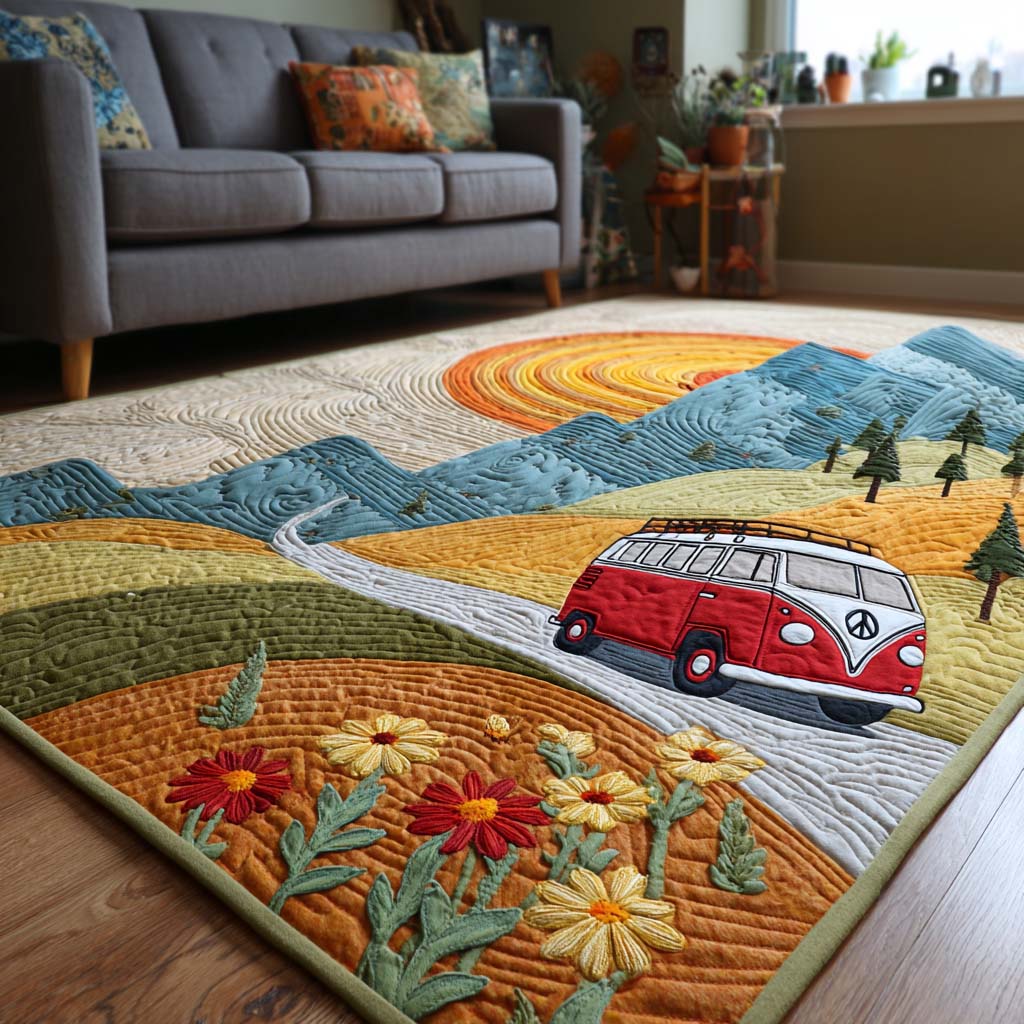 Sunset Trip Area Rug Foyer Christmas Decor Best Christmas Gifts For Hippies