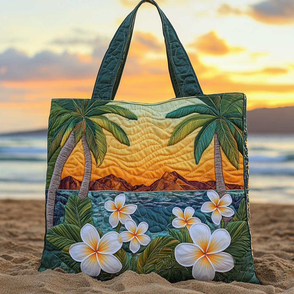 Sunset Tropic Quilted Tote Bag Great Gifts For Beach Lovers