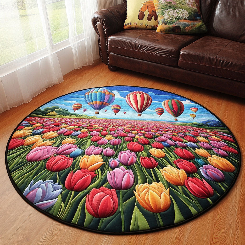 Sunset Tulips Quilted Round Mat Entryway Rug Ideas Gifts For Farmers Who Have Everything