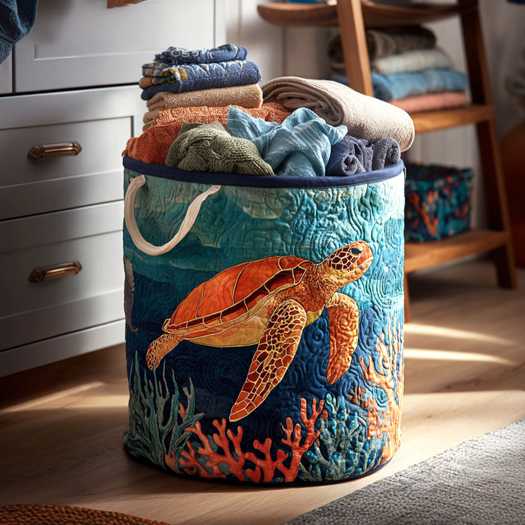 Sunset Veil Quilted Laundry Basket Trendy Quilted Laundry Hamper Gift for Modern Living