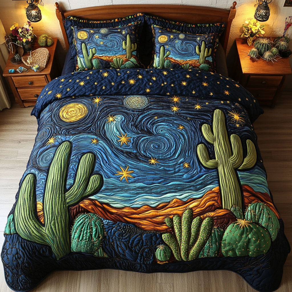 Sunset Waves Quilted Bedding Set Special Home Gift Idea for Comfortable Living