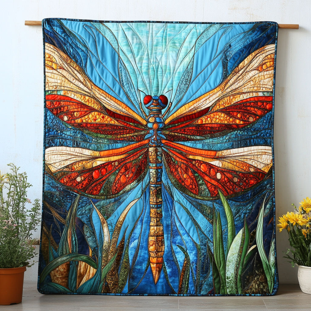 Sunset Wings Quilted Blanket Best Couch Throw Blanket Dragonfly Gifts For Women