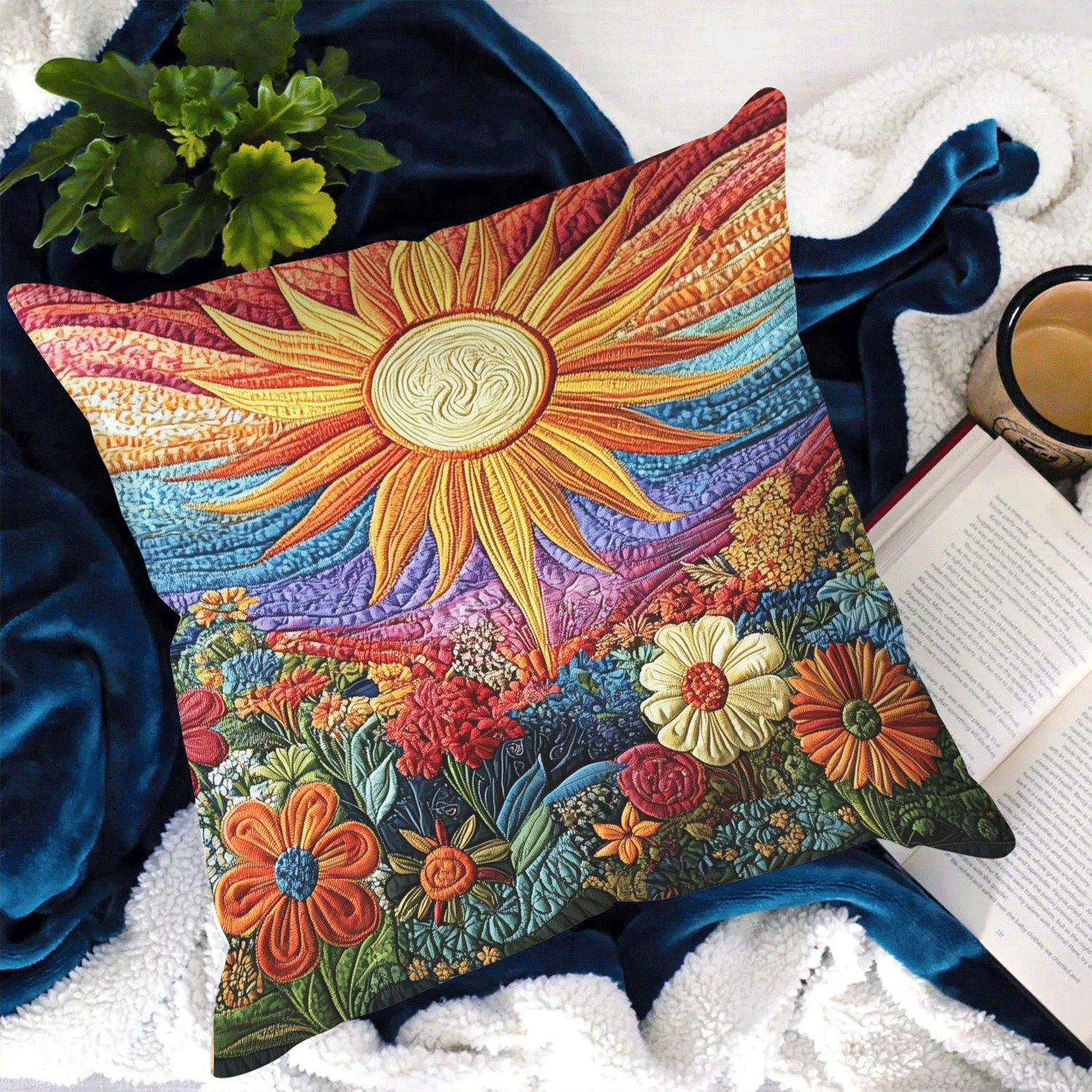 Sunshine Bliss Quilted Pillow Case Decorative Throw Pillow Covers Gift Ideas For Friends