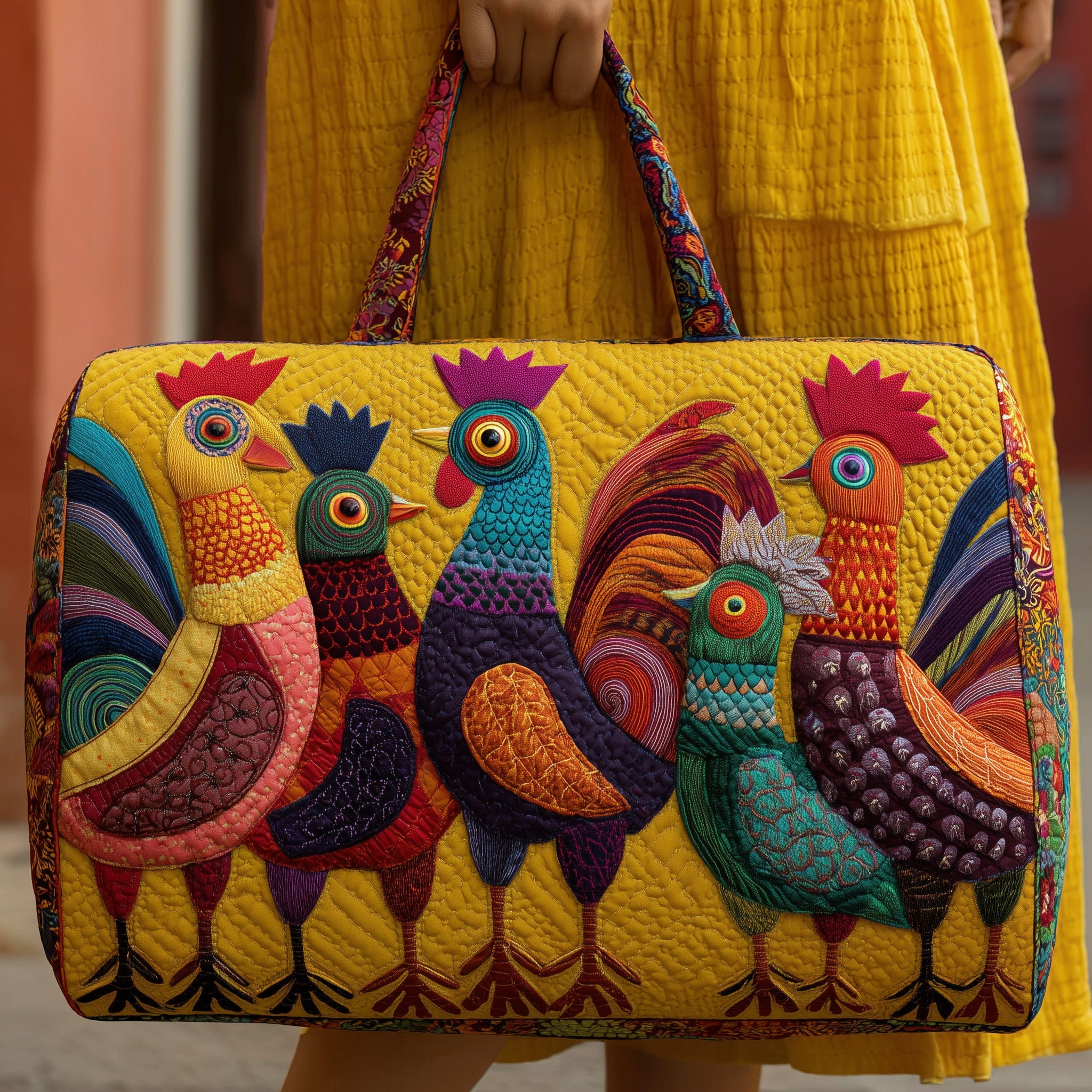 Sunshine Chicken Quilted Duffle Bag Back To School Essential