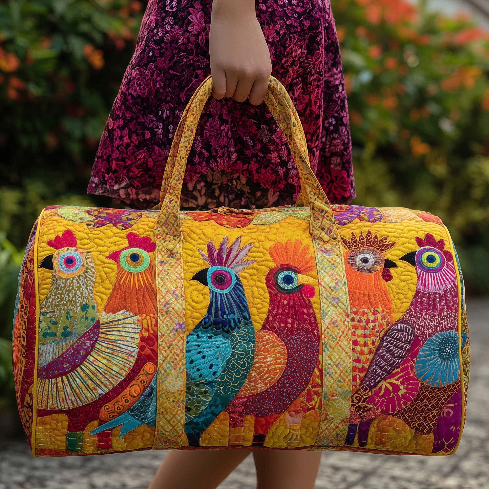Sunshine Chicken Quilted Duffle Bag Graduation Gift Idea