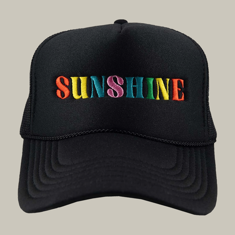Sunshine Corloful Words Trucker Hat Motivational Art Cap Unique Present For Friends