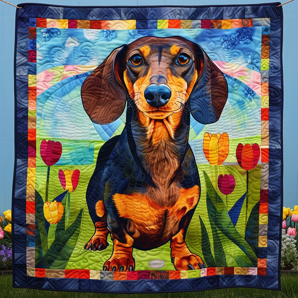 Sunshine Dachshund Quilted Blanket Christmas Gifts For Friends