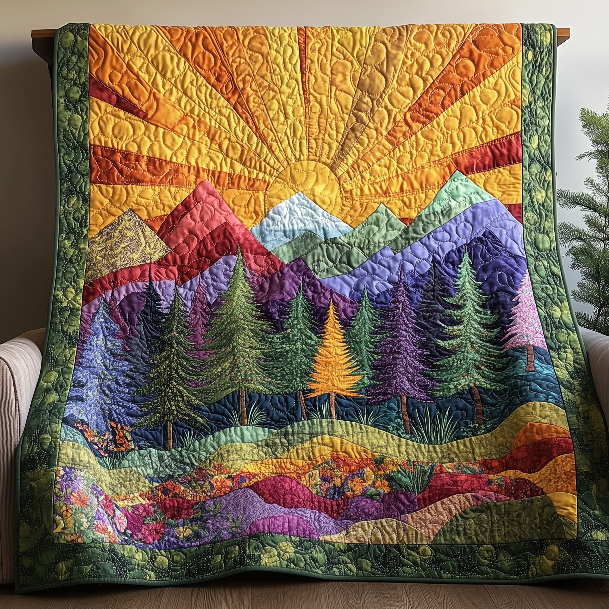 Sunshine Forest Quilted Blanket Nice Throw BlanketTop 10 Birthday Gifts For Her