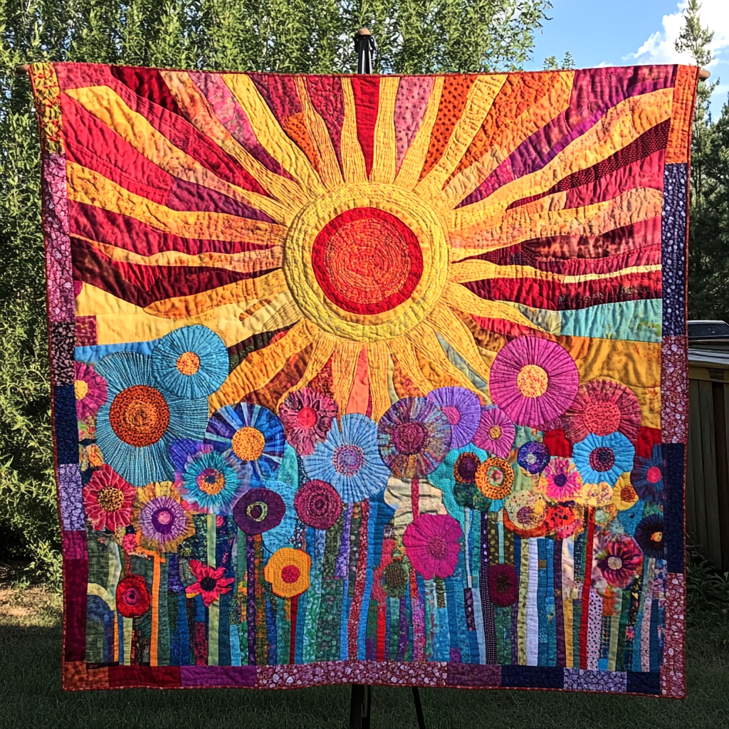 Sunshine Garden Quilted Blanket Christmas Soft Blanket