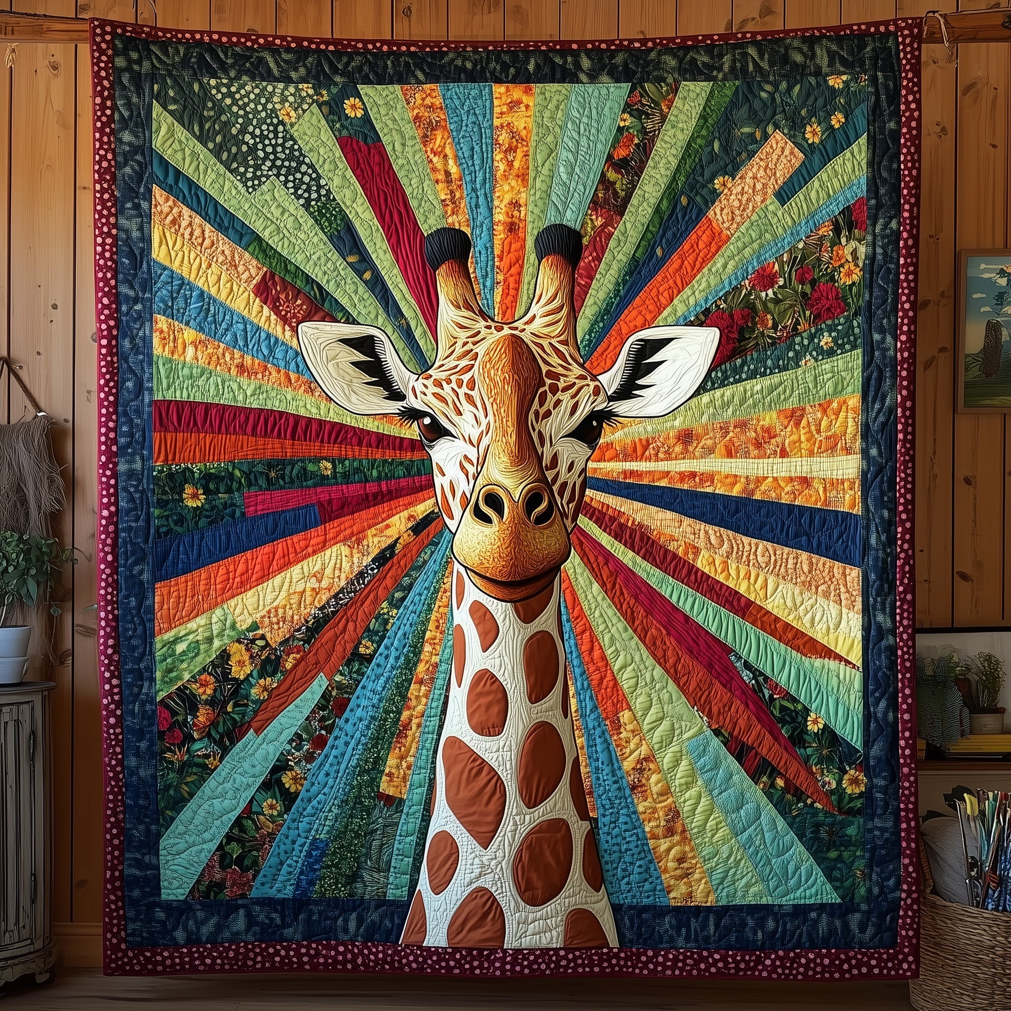 Sunshine Giraffe  Quilted Blanket Nice Throw BlanketCool Giraffe Gifts