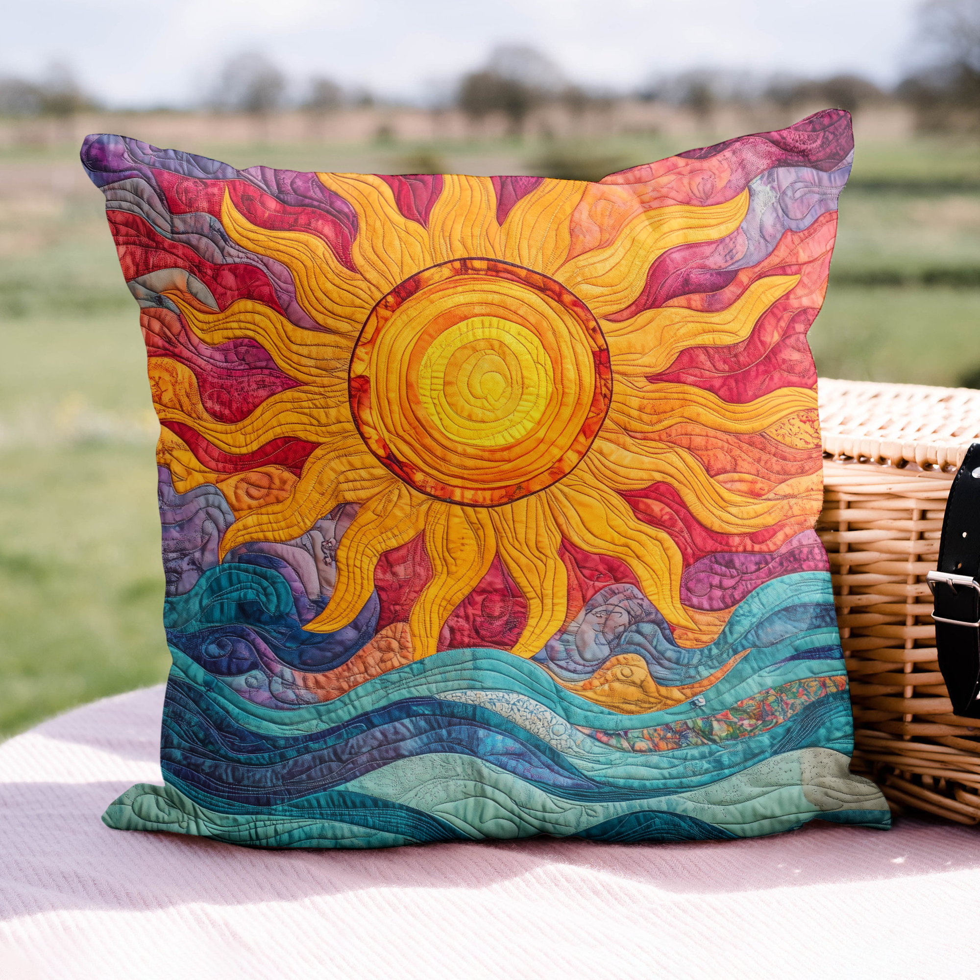 Sunshine Parade Quilted Pillow Case Christmas Pillow Case for Sofa