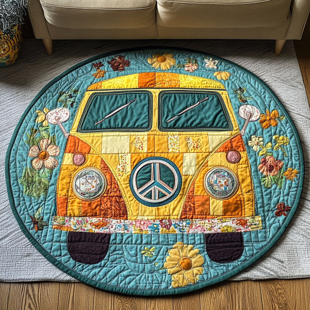 Sunshine Quilted Round Mat Front Door Idea Sunflower Presents