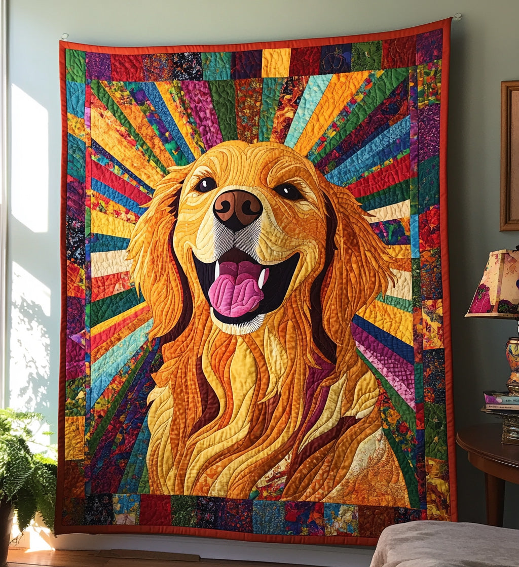 Sunshine Retriever Quilted Blanket Golden Retriever Owner Gifts