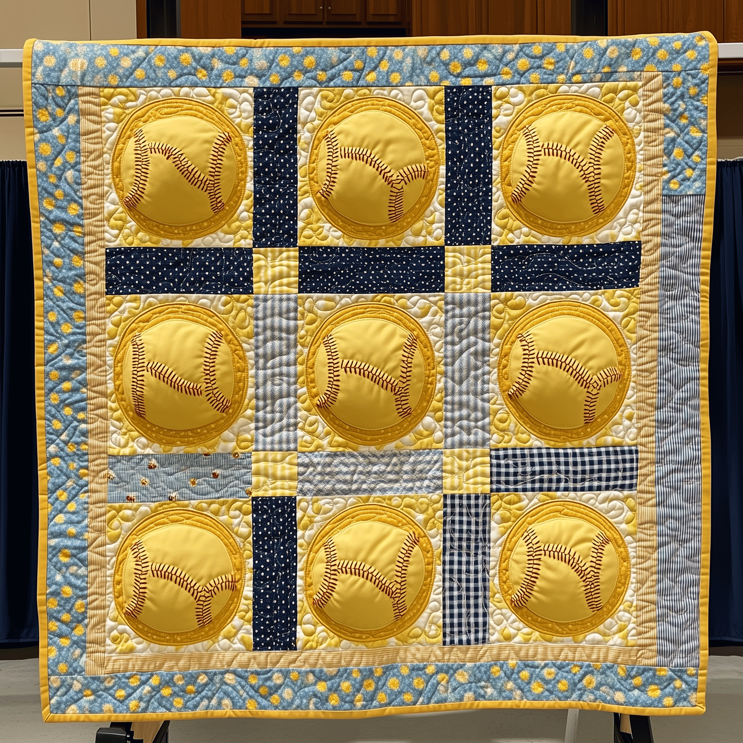 Sunshine Softball Quilted Blanket Cute Blankets For Girlfriend