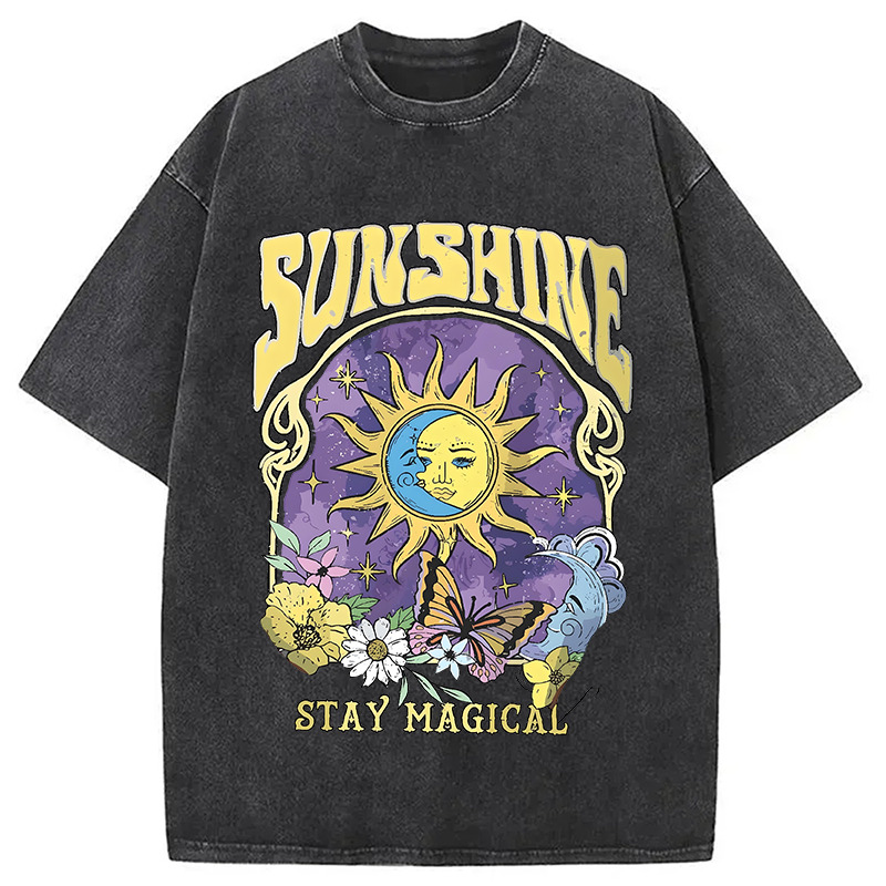 Sunshine Stay Magical Washed T-Shirt Funny Aesthetic Trendy Apparel Gifts For Sister Sunshine Stay Magical Washed T-Shirt Funny Aesthetic Trendy Apparel Gifts For Sister
