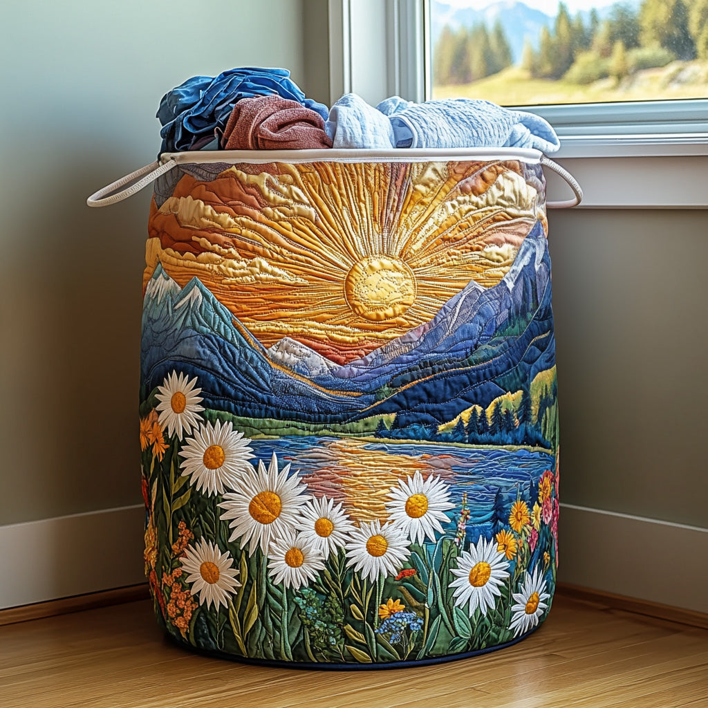 Sunshine Valley Quilted Laundry Basket Merch For Family Time