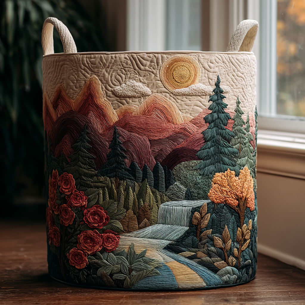 Sunshine Valley Quilted Laundry Basket Thoughtful Housewarming Gift