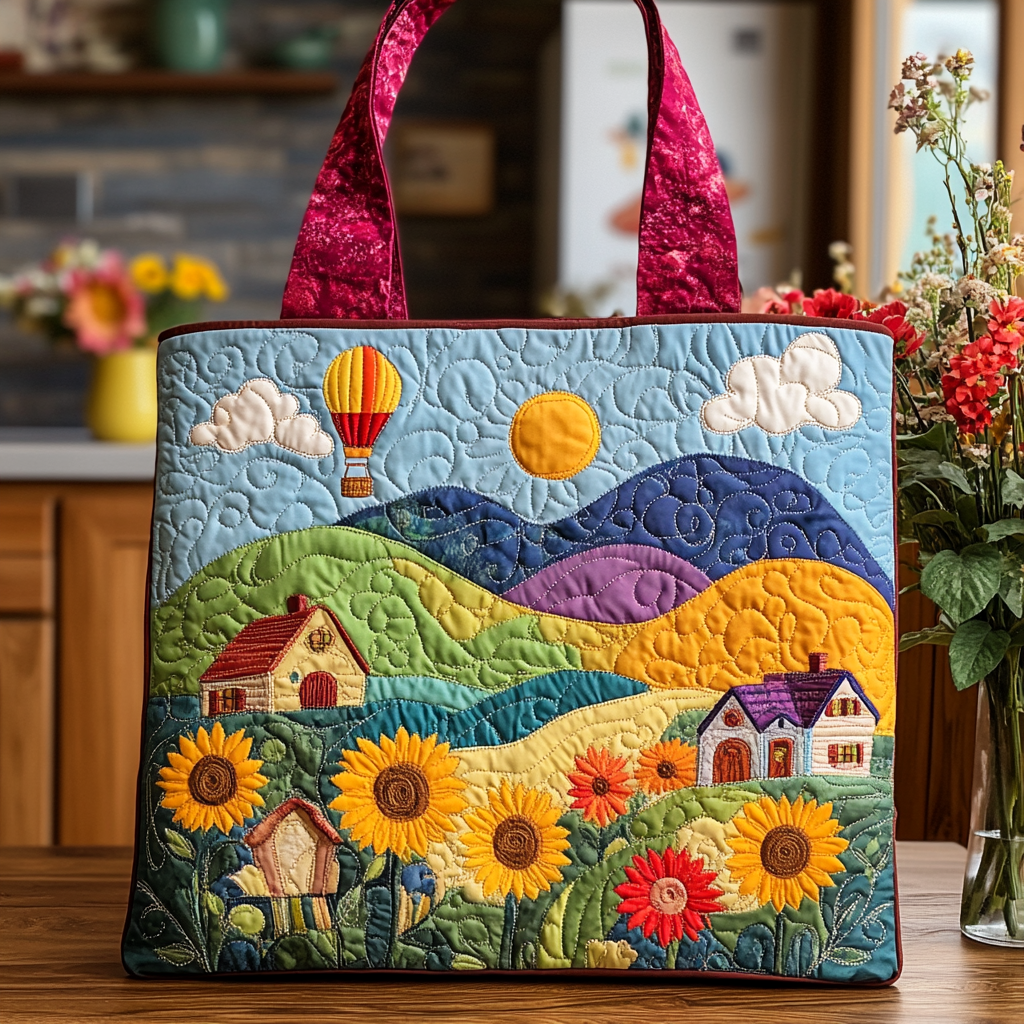 Sunshine Valley Quilted Tote Bag Gifts For The Flower Lover