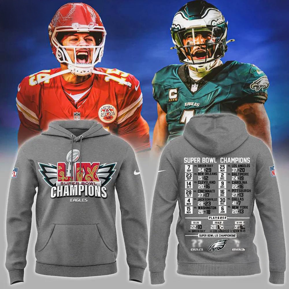 Super Bowl LIX 2025 Champions Philadelphia Eagles Hoodie Football Lovers Gifts