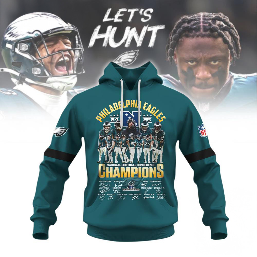 Super Bowl LIX 2025 Philadelphia Eagles Team Hoodie Gifts For Football Lover