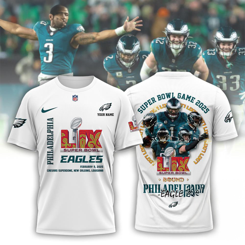 Super Bowl LIX 2025 Philadelphia Eagles Team Shirt Gifts For Football Fan