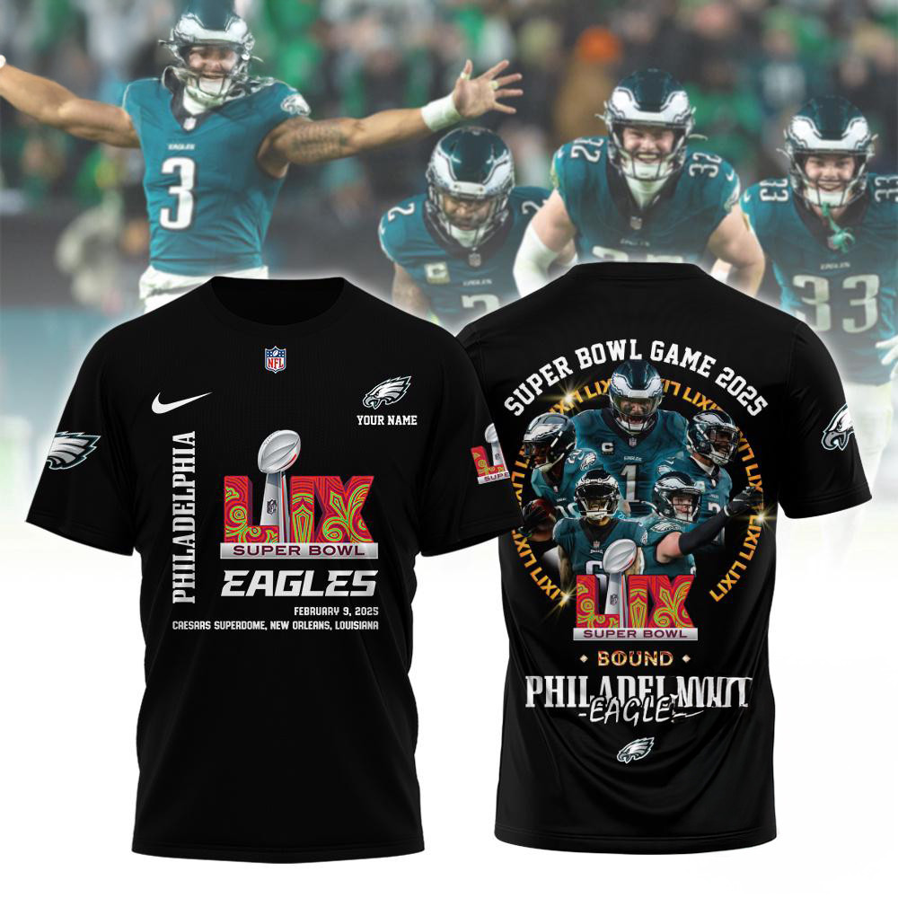 Super Bowl LIX 2025 Philadelphia Eagles Team Shirt Gifts For Football Lover
